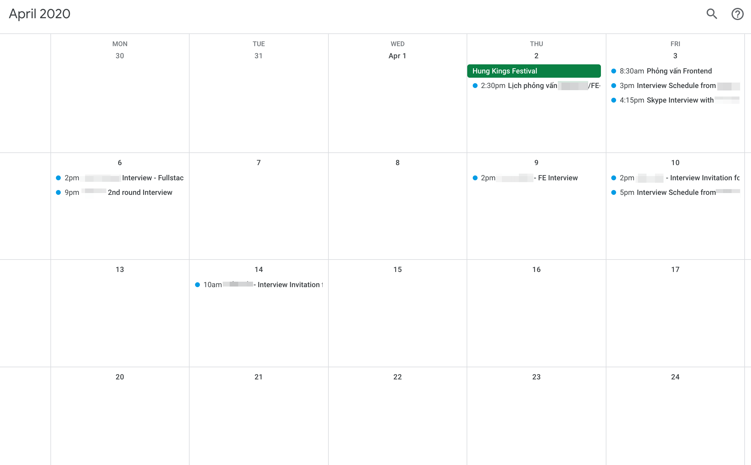 Interview Calendar