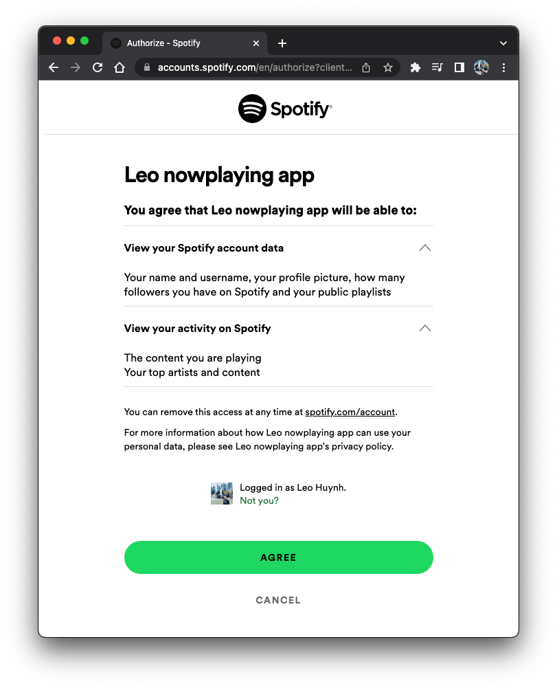 Spotify auth